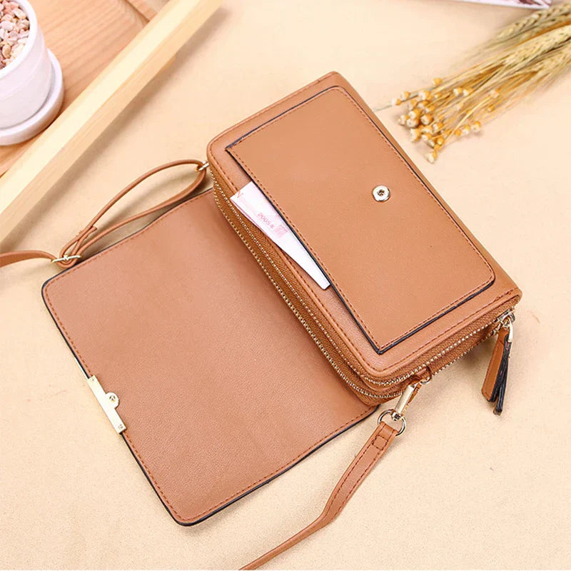 PU Vegan Leather Womens Handbag Soft Flap Design Shoulder Bag