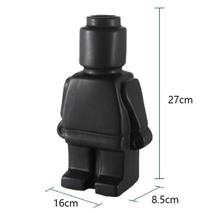 PixelGrow Robot Brick Plant Pots Playful Decorative Planters for Home and Office