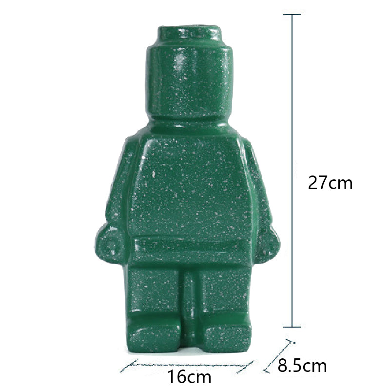 PixelGrow Robot Brick Plant Pots Playful Decorative Planters for Home and Office
