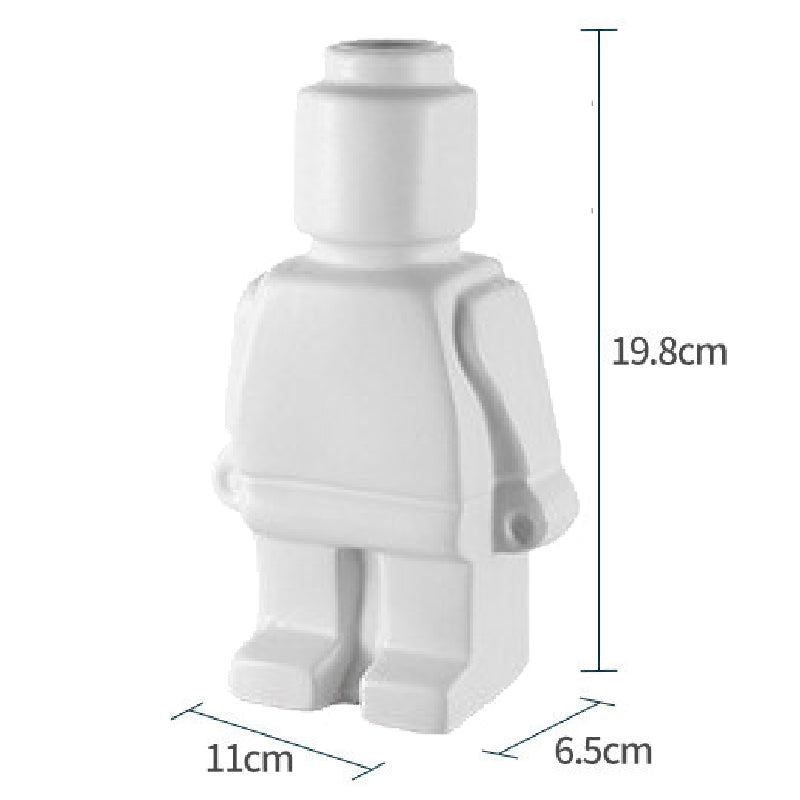 PixelGrow Robot Brick Plant Pots Playful Decorative Planters for Home and Office