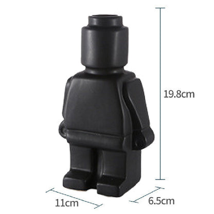PixelGrow Robot Brick Plant Pots Playful Decorative Planters for Home and Office