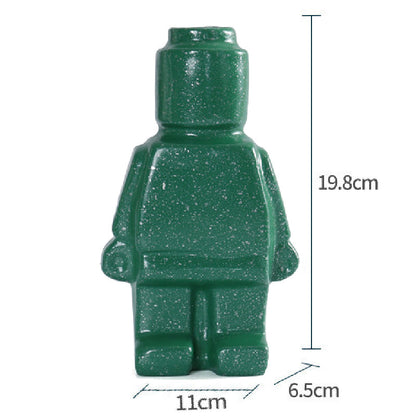 PixelGrow Robot Brick Plant Pots Playful Decorative Planters for Home and Office