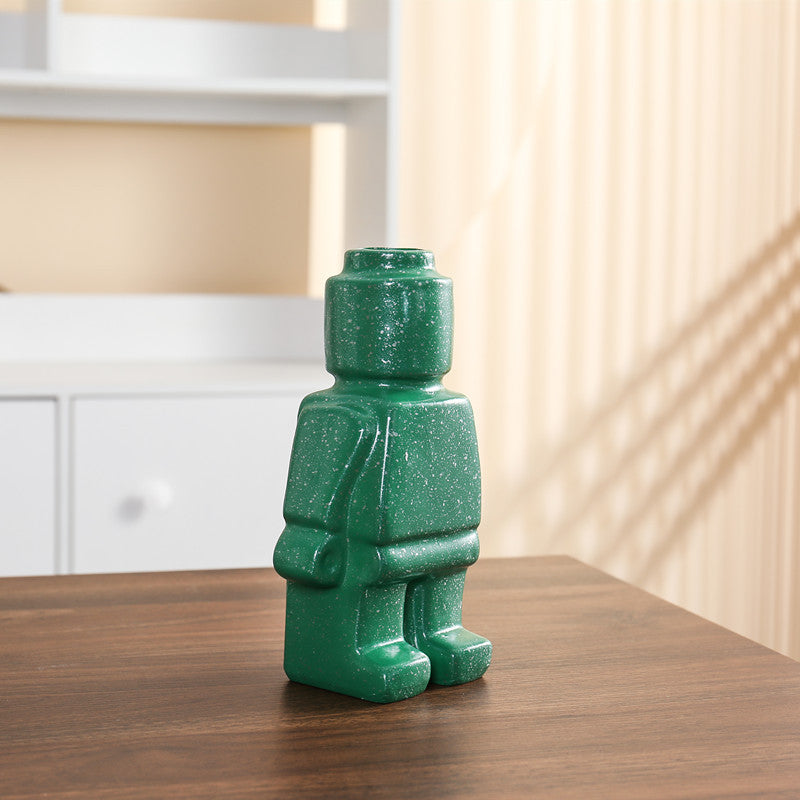 PixelGrow Robot Brick Plant Pots Playful Decorative Planters for Home and Office