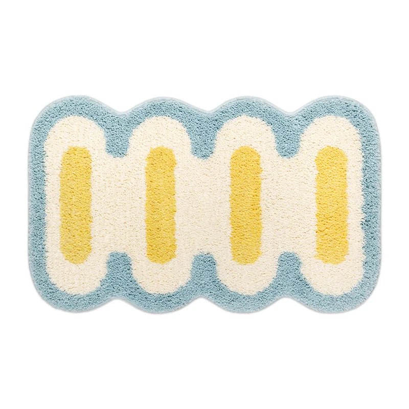 Plush Bathroom Bath Mat Non Slip Absorbent Soft Floor Rug Modern Quilted Design
