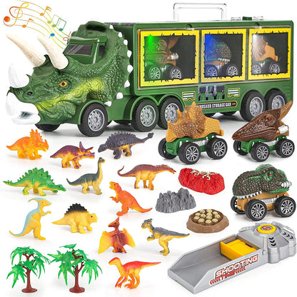 Portable Dinosaur Truck Toy Carry Handle Light Sound Effects