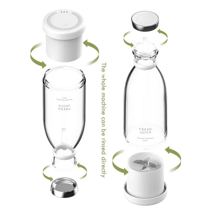 Portable Travel Blender for Smoothies and Shakes – USB Rechargeable Mini Blender Bottle