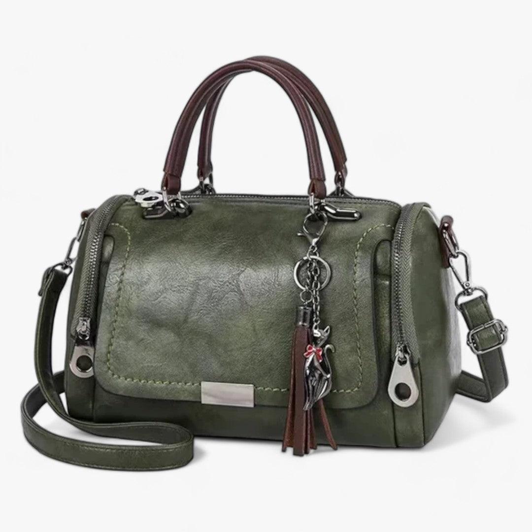 Premium Large Leather Handbag with Tassel Spacious Shoulder and Crossbody Bag