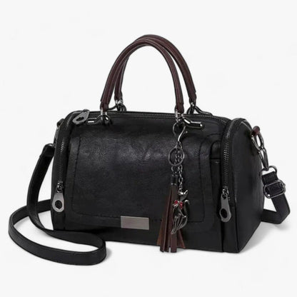 Premium Large Leather Handbag with Tassel Spacious Shoulder and Crossbody Bag