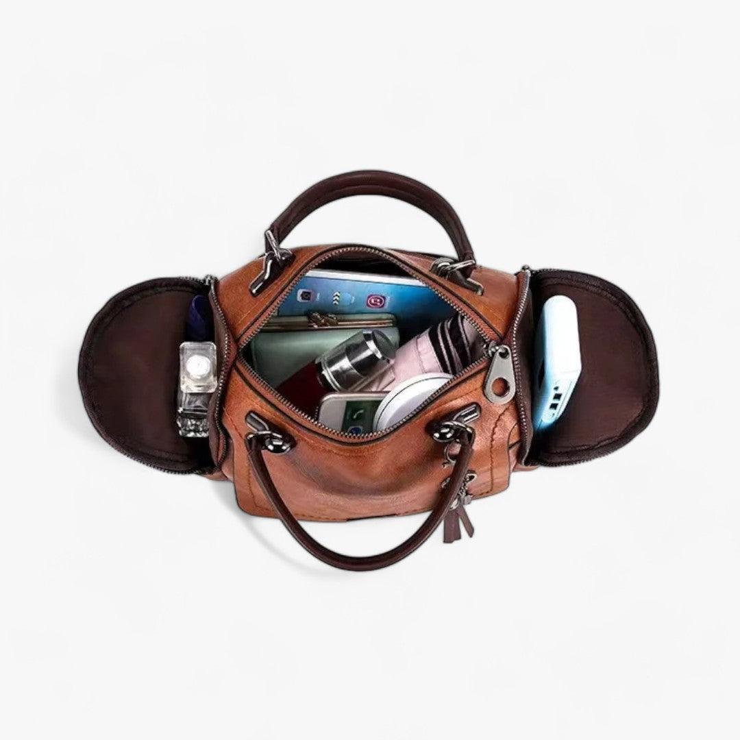 Premium Large Leather Handbag with Tassel Spacious Shoulder and Crossbody Bag