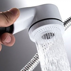 Pull Out Bathroom Faucet Brass Mixer Tap Adjustable Spray Modern Sink Fixture