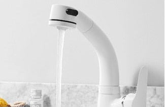 Pull Out Bathroom Faucet Brass Mixer Tap Adjustable Spray Modern Sink Fixture