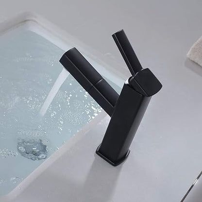 Pull Out Single Handle Bath Faucet Shower Mixer Modern Bathroom Tap