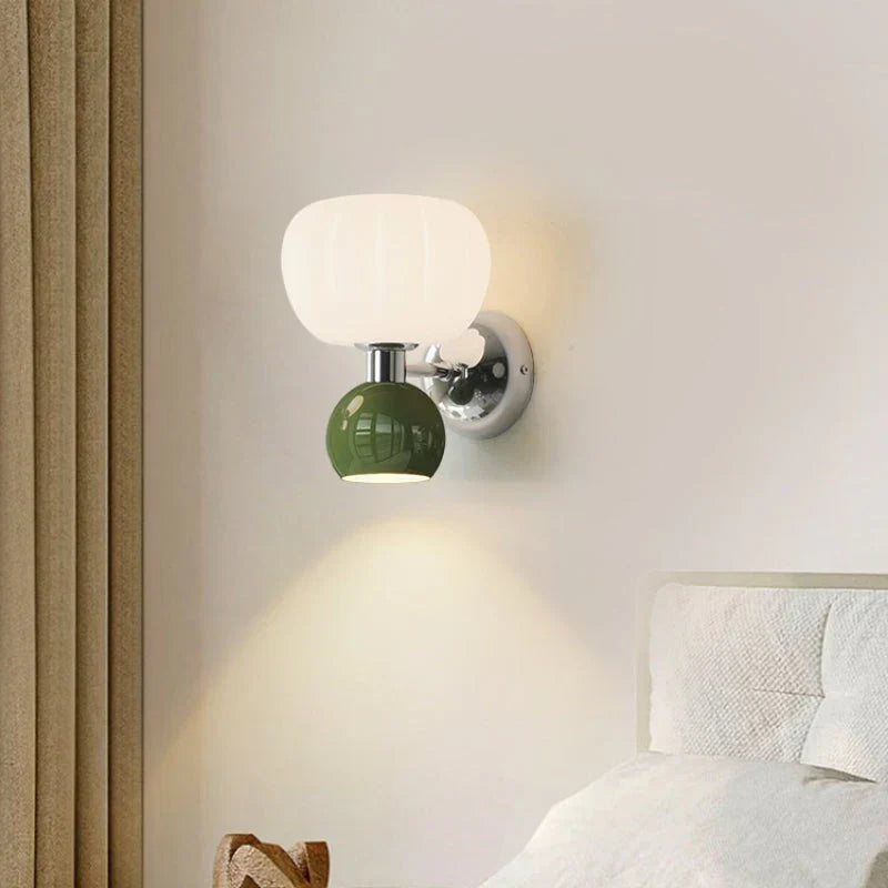 Pumpkin Wall Lamp Cordless LED Decorative Light Cozy Ambient Night Light