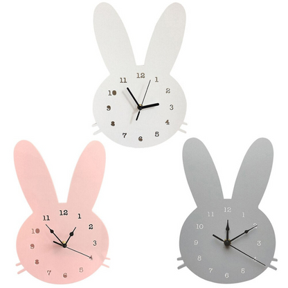 Rabbit Wall Clock Kids Room Decor Cute Bunny Nursery Wall Clock Children Room Decoration