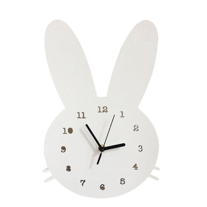 Rabbit Wall Clock Kids Room Decor Cute Bunny Nursery Wall Clock Children Room Decoration