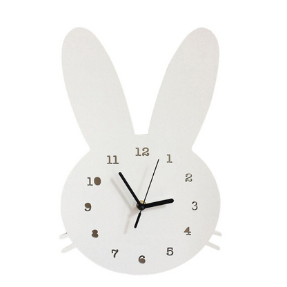 Rabbit Wall Clock Kids Room Decor Cute Bunny Nursery Wall Clock Children Room Decoration