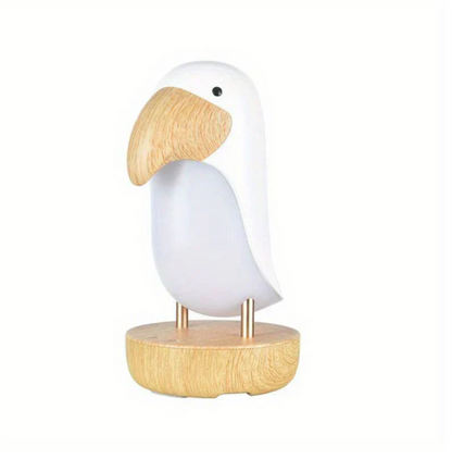 Rechargeable Bird Night Lamp Wooden Decorative Table Light