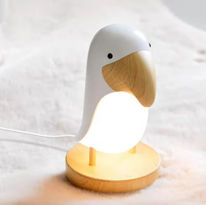 Rechargeable Bird Night Lamp Wooden Decorative Table Light