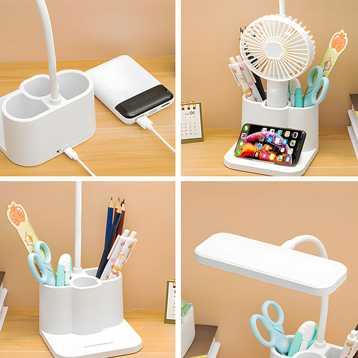 Rechargeable LED Desk Lamp with Pen Holder – Adjustable Study Lamp for Desk, Office & Reading
