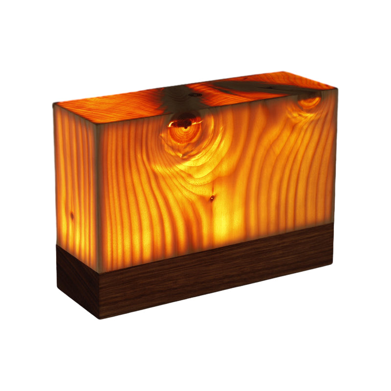 Rechargeable Wooden LED Table Lamp Touch Control Bedside Desk Lighting