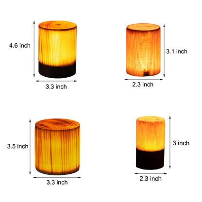 Rechargeable Wooden LED Table Lamp Touch Control Bedside Desk Lighting