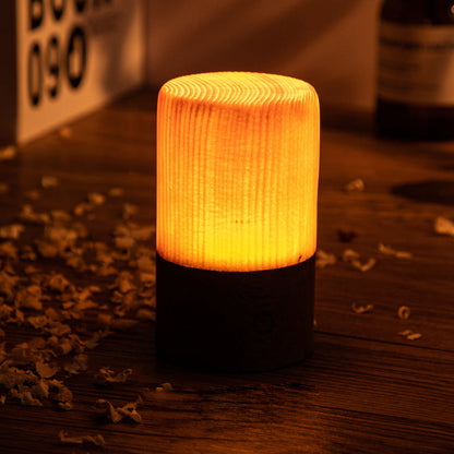 Rechargeable Wooden LED Table Lamp Touch Control Bedside Desk Lighting