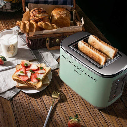 Retro Electric Toaster Vintage Stainless Steel 4 Slice Toaster Adjustable Browning Kitchen Appliance