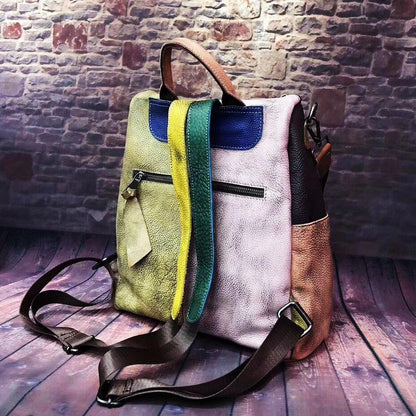 Retro Leather Women's Handbag Genuine Leather Shoulder Backpack Vintage Style