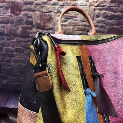 Retro Leather Women's Handbag Genuine Leather Shoulder Backpack Vintage Style