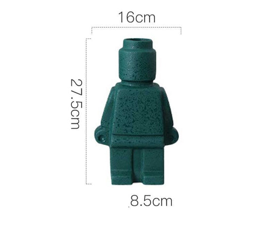 Robot Flower Vase Modern Decorative Vase for Home Desk Shelf Decor