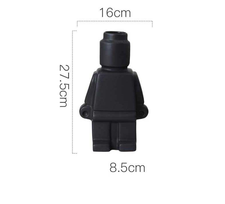 Robot Flower Vase Modern Decorative Vase for Home Desk Shelf Decor