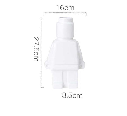 Robot Flower Vase Modern Decorative Vase for Home Desk Shelf Decor