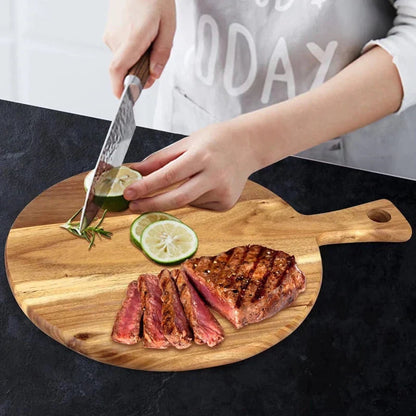Robust Cutting and Serving Board with Handle Wooden Kitchen Chopping Board