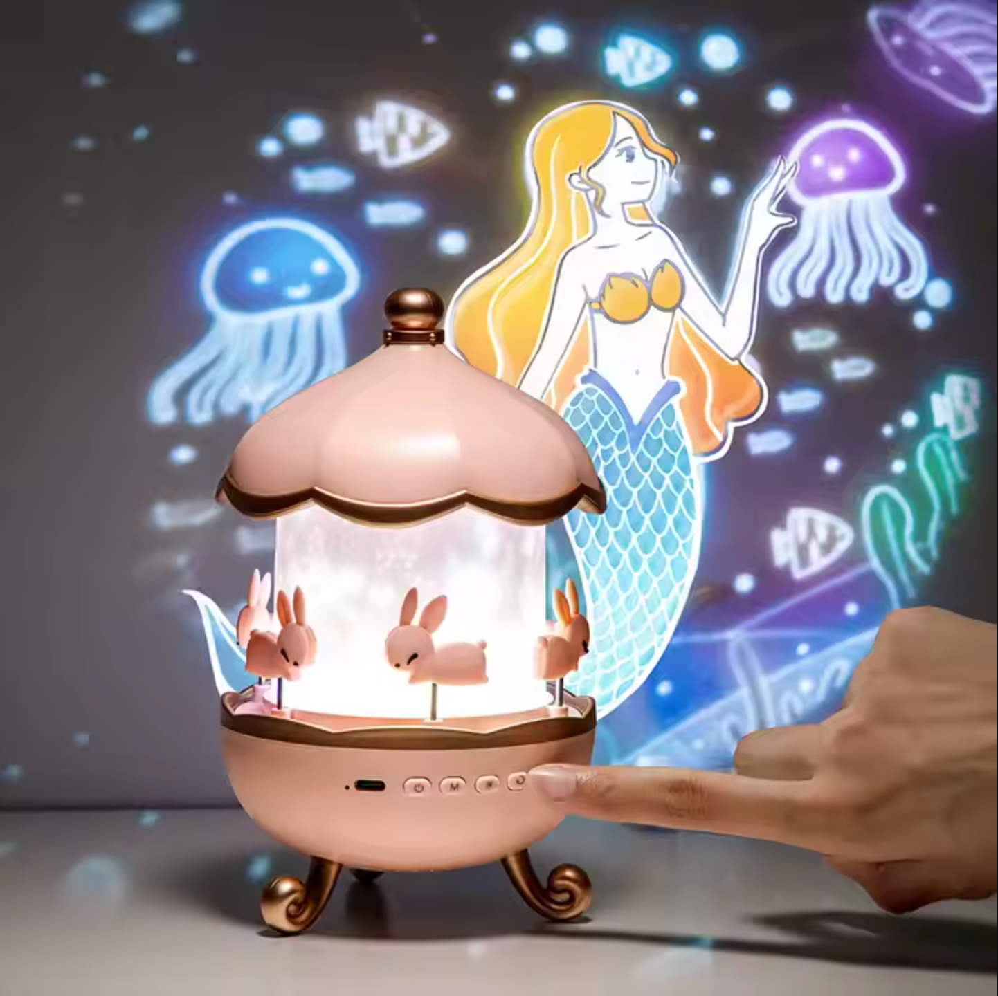 Rotating Star Projector Night Light with Bluetooth Speaker Remote Control Dream Sky Lamp