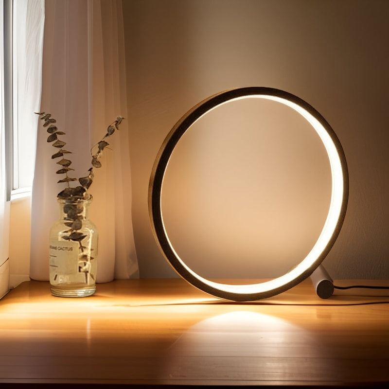 Round LED Table Lamp – Modern Aluminium Design with Soft Ambient Light
