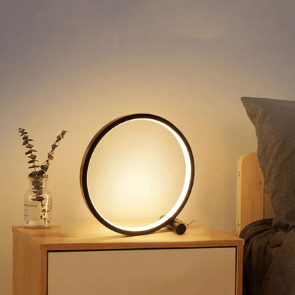 Round LED Table Lamp – Modern Aluminium Design with Soft Ambient Light