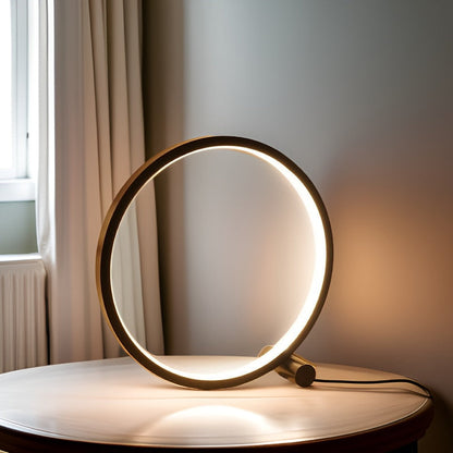 Round LED Table Lamp – Modern Aluminium Design with Soft Ambient Light