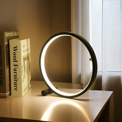 Round LED Table Lamp – Modern Aluminium Design with Soft Ambient Light
