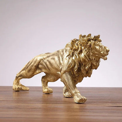 RoyalPride Gold Lion Sculpture Symbol of Courage and Strength Decorative Art