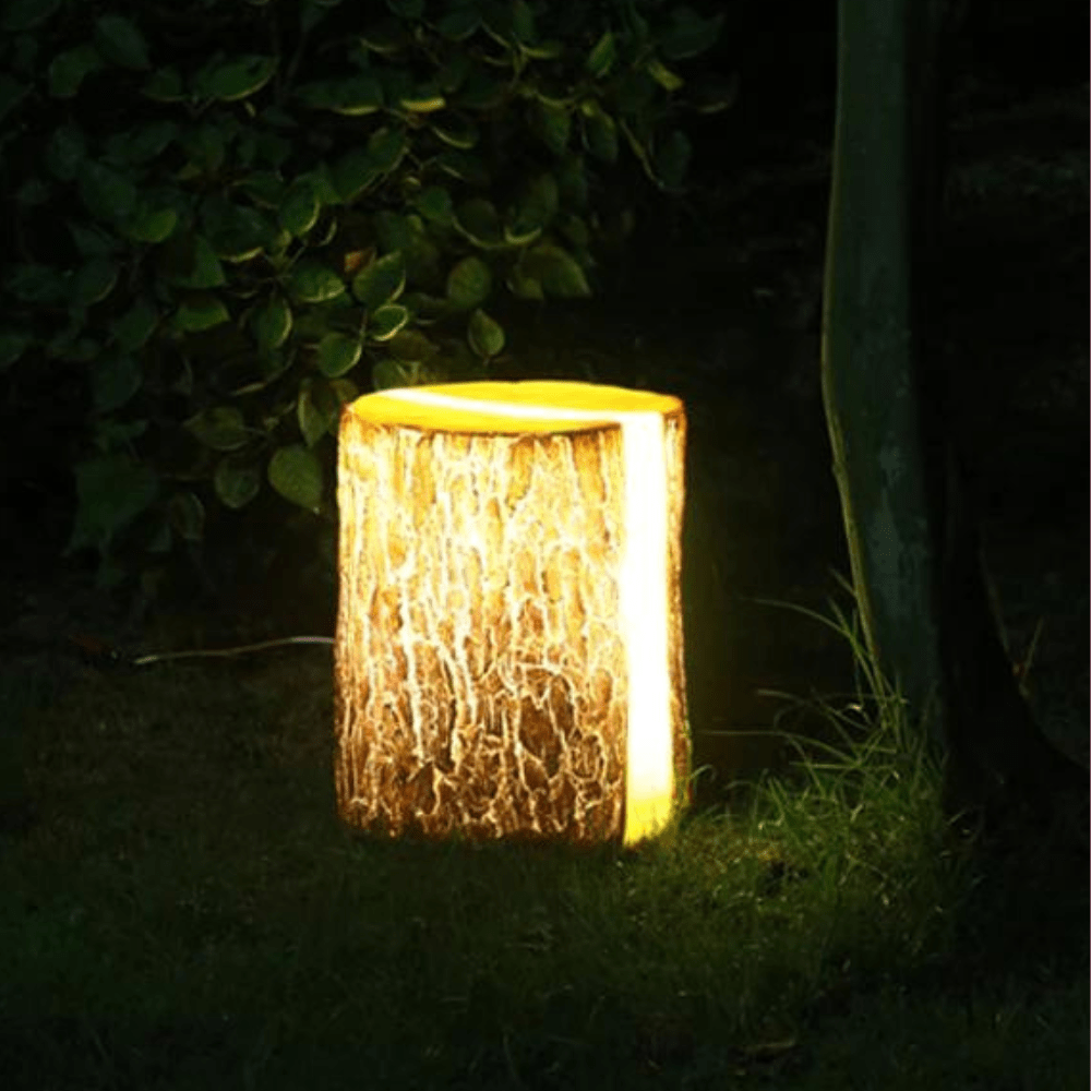 Rustic Wooden LED Garden Lamp Outdoor Decorative Landscape Light Warm Ambient Pathway Lighting
