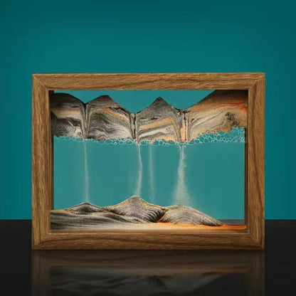 Sandscape Solid Wood 3D Rotating Liquid Sand Art Creative Home and Office Decor