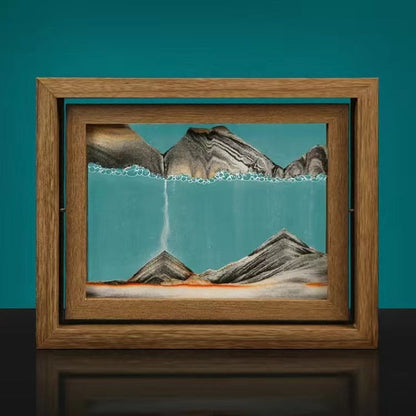 Sandscape Solid Wood 3D Rotating Liquid Sand Art Creative Home and Office Decor