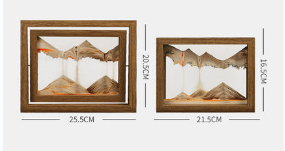 Sandscape Solid Wood 3D Rotating Liquid Sand Art Creative Home and Office Decor