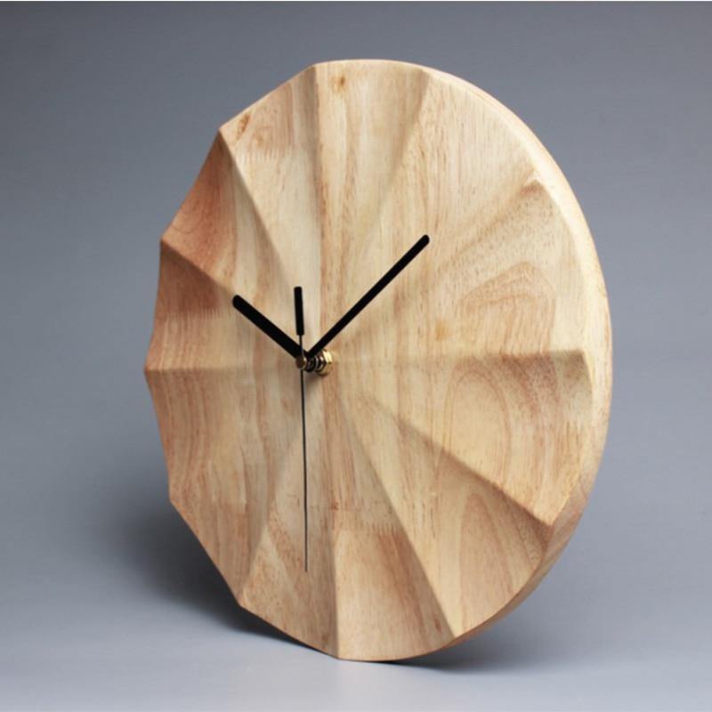 Scandinavian Wooden Wall Clock Minimalist Nordic Home Decor Silent Quartz