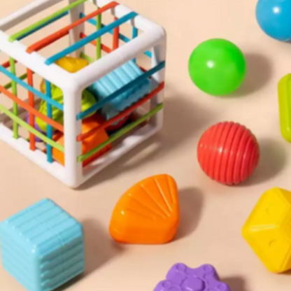 Shape Sorting Cube Early Learning Toy Compact Educational Design