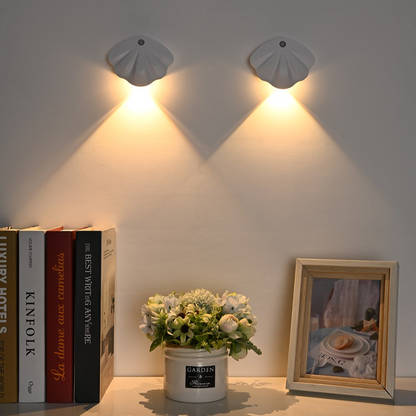 Shell-Shaped Motion Sensor LED Night Light USB Rechargeable Wireless