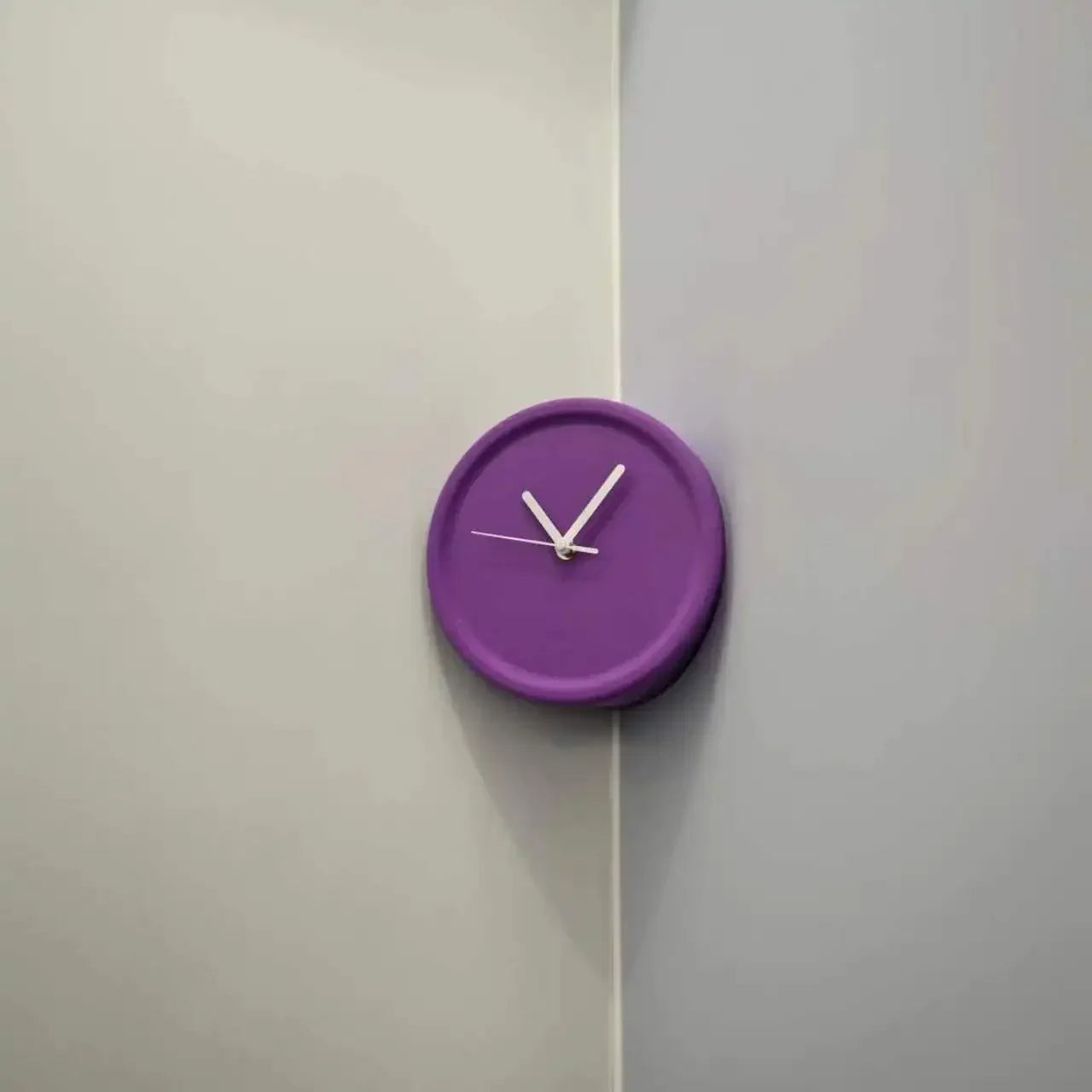 Silent Corner Wall Clock Stylish No Drill Quiet Clock for Home