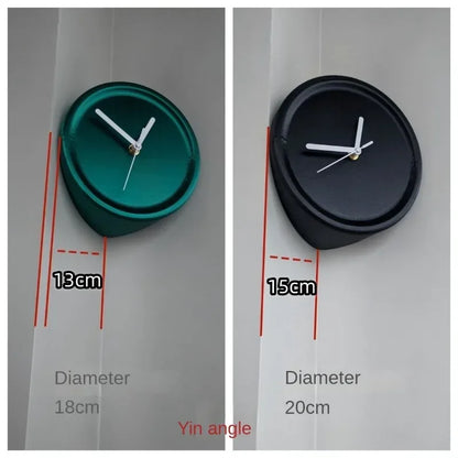 Silent Corner Wall Clock Stylish No Drill Quiet Clock for Home