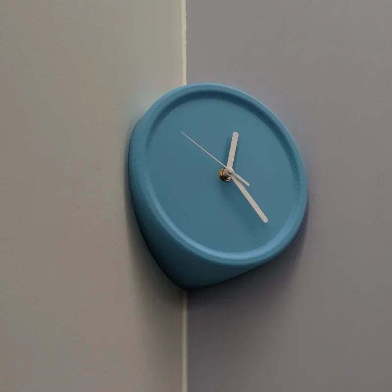 Silent Corner Wall Clock Stylish No Drill Quiet Clock for Home