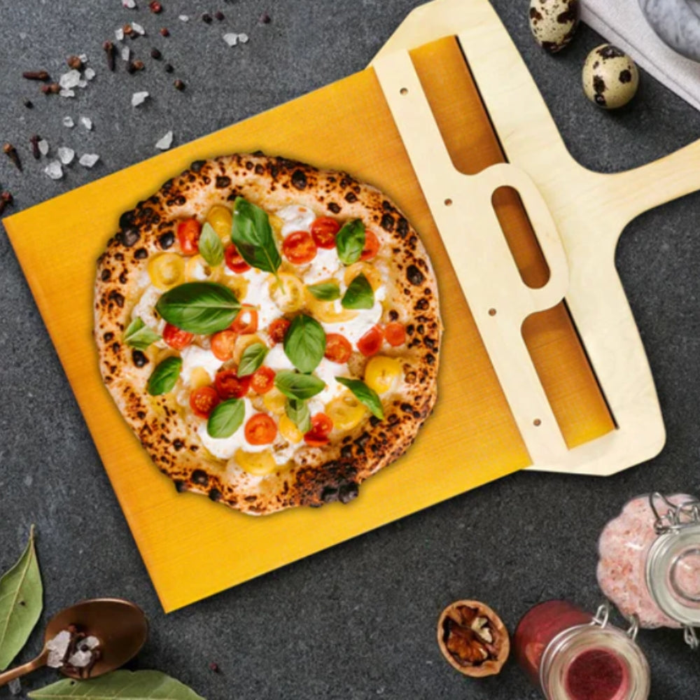 Sliding Pizza Peel Removable Handle Lightweight Metal Paddle Oven Serving Tool